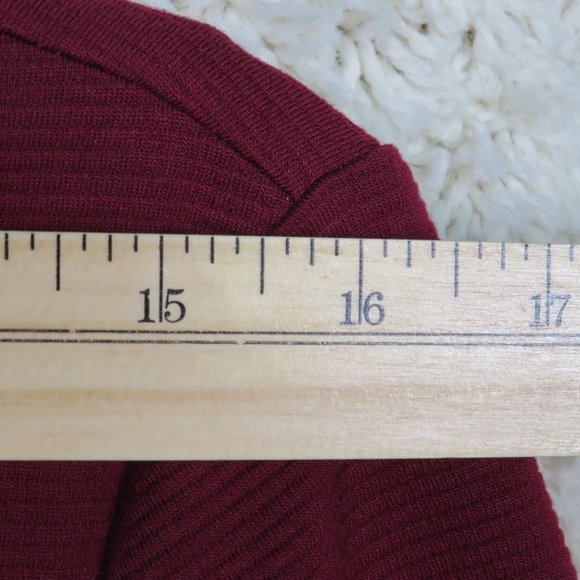 Ann‎ Taylor* Women's 3/4 Sleeve Pullover Crew Neck Blouse Size Medium ~ Burgundy - Picture 6 of 9